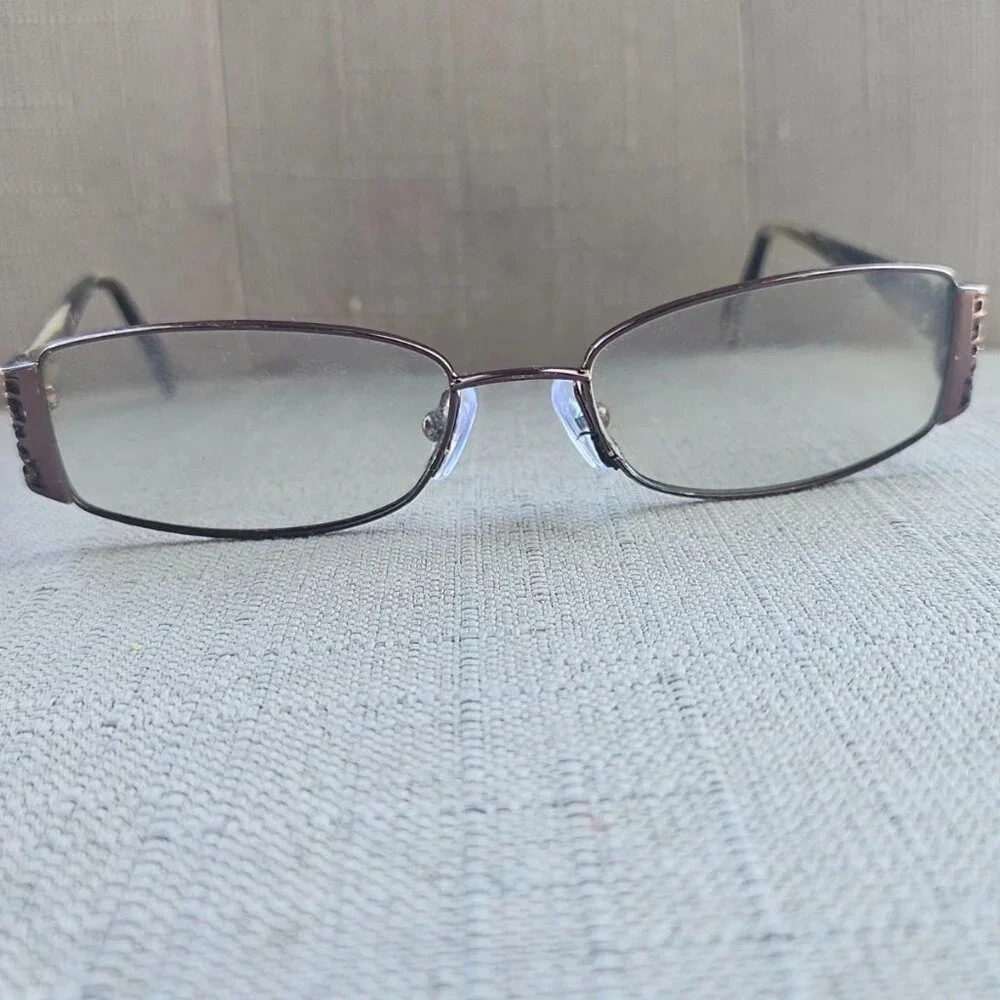 Vintage Oscar De La Renta Women Eyeglasses Frame OSL11 Eyewear Bronze Tone Glass